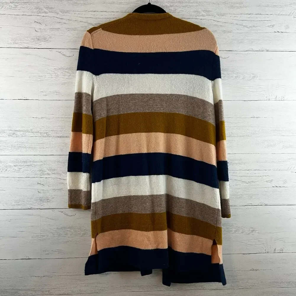 Madewell Kent Open Front Stripe Cardigan in Bangali Indigo Size XS